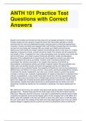 ANTH 101 Practice Test Questions with Correct Answers (1)