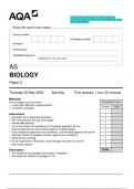 2023 AQA AS BIOLOGY 7401/2 Paper 2 Question Paper & Mark scheme (Combined) June 2023 