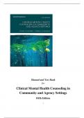 Solution Manual and Test Bank for Clinical Mental Health Counseling in Community and Agency Settings &lpar;5th Edition&rpar; &ndash; Samuel T&period; Gladding & Deborah W&period; Newsome &ndash; Complete Instructor Resource