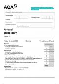 2023 AQA A-level BIOLOGY 7402/2 Paper 2 Question Paper & Mark scheme (COMBINED) June 2023 [UPDATED]