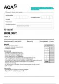 2023 AQA A-level BIOLOGY 7402/3 Paper 3 Question Paper & Mark scheme (Combined) June 2023 [LATEST]