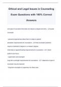 Ethical and Legal Issues in Counseling Exam Questions with 100&percnt; Correct Answers