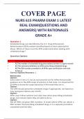 NURS 615 PHARM EXAM 1 LATEST  REAL EXAM( QUESTIONS AND  ANSWERS) WITH RATIONALES GRADE A+