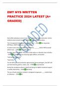EMT NYS WRITTEN  PRACTICE 2024 LATEST [A+  GRADED] 