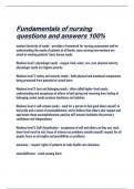 Fundamentals of nursing questions and answers 100%