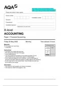 2023 AQA A-level ACCOUNTING 7127&sol;1 Paper 1 Financial Accounting Question Paper & Mark scheme &lpar;Combined&rpar; June 2023 &lbrack;UPDATED&rsqb;