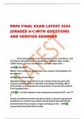 RNFA FINAL EXAM LATEST 2024  [GRADED A+] WITH QUESTIONS  AND VERIFIED ANSWERS 