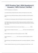 CETP Practice Test &vert; 2024 Questions & Answers &vert; 100&percnt; Correct &vert; Verified