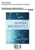 Test Bank: Nursing Informatics and the Foundation of Knowledge 5th Edition by Dee McGonigle - Ch. 1-26, 9781284220469, with Rationales
