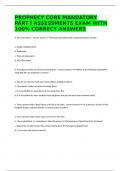PROPHECY CORE MANDATORY PART I ASSESSMENTS EXAM WITH 100% CORRECT ANSWERS