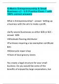 G-Metrix Entrepreneurship & Small Business v.2 - U.S Practice Exam 1 with 100% correct answers