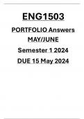 ENG1503 MAY/JUNE PORTFOLIO ANSWERS DUE 15 MAY 2024