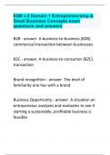ESB v.2 Domain 1 Entrepreneurship & Small Business Concepts exam questions and answers.