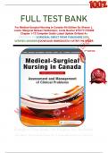 FULL TEST BANK For Medical-Surgical Nursing In Canada 4th Edition By Sharon L. Lewis; Margaret Mclean Heitkemper; Linda Bucher 9781771720489 Chapter 1-72 Complete Guide Latest Update Graded A+      