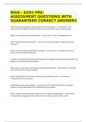 WGU - D291 PRE-ASSESSMENT QUESTIONS WITH GUARANTEED CORRECT ANSWERS