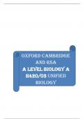 Oxford Cambridge and RSA A Level Biology A  H420/03 Unified biology