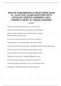 HESI PN FUNDAMENTALS PROCTORED EXAM V1- V2 ACTUAL EXAM QUESTIONS WITH DETAILED VERIFIED ANSWERS (100% CORRECT) NEW!! /A+ GRADE ASSURED