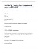 GRE MATH Practice Exam Questions & Answers 2024/2025