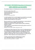 FCP EXAM 2 REVISION &lpar;Questions & Answers&rpar;  100&percnt; VERIFIED and ACCURATE&period;