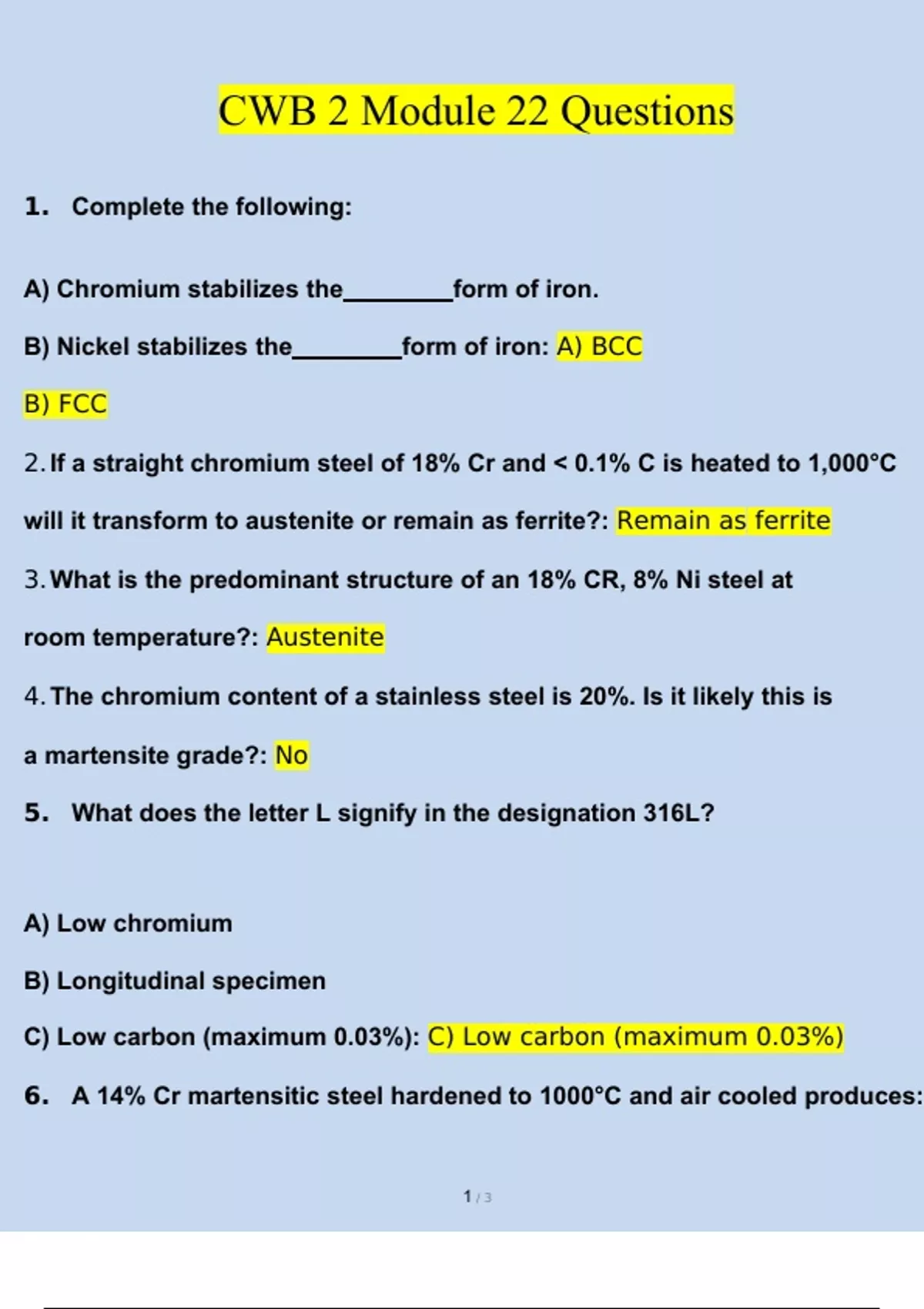 CWB 2 Module 22 Questions Solved 100% Correct |2024/2025 Correct ...