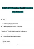 HOSA EMT Practice Test  Exam Questions and Answers 2024 / 2025 | 100% Verified Answers