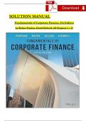 Fundamentals of Corporate Finance, 5th Edition SOLUTION MANUAL by Robert Parrino, David Kidwell, All Chapters 1 - 21, Complete Newest Version