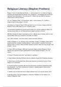 Religious Literacy &lpar;Stephen Prothero&rpar;&period; with complete solution &sol; Latest updated &period;