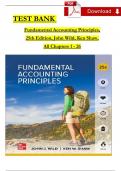 TEST BANKS & SOLUTION MANUAL for Fundamental Accounting Principles, 25th Edition by John Wild & Ken Shaw, Verified Chapters 1 - 26, Complete Newest Version