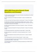 2024-2025 Executive Branch Exam Questions and Answers-Graded A