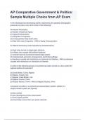 AP Comparative Government & Politics&lowbar; Sample Multiple Choice from AP Exam