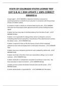 STATE OF COLORADO STATES LICENSE TEST  &lpar;107 Q & A&rpar; &vert; 2024 UPDATE &vert; 100&percnt; CORRECT  GRADED A