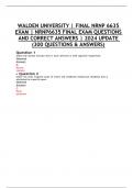 WALDEN UNIVERSITY &vert; FINAL NRNP 6635  EXAM &vert; NRNP6635 FINAL EXAM QUESTIONS  AND CORRECT ANSWERS &vert; 2024 UPDATE  &lpar;300 QUESTIONS & ANSWERS&rpar;