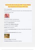Hemorrhoids &lpar;General Surgery EOR - Smarty PANCE&rpar; Exam Questions and Answers 100&percnt; Pass