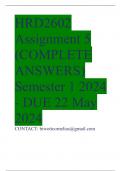 HRD2602 Assignment 5 (COMPLETE ANSWERS) Semester 1 2024 - DUE 22 May 2024