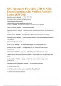 NSC Advanced First Aid&comma; CPR & AED Exam Questions with Verified Answers Latest 2024-2025