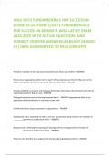 WGU D072 FUNDAMENTALS FOR SUCCESS IN BUSINESS OA EXAM 1&sol;D072 FUNDAMENTALS FOR SUCCESS IN BUSINESS WGU LATEST EXAM 2024-2025 WITH ACTUAL QUESTIONS AND CORRECT VERIFIED ANSWERS&vert;ALREADY GRADED A&plus;&vert;100&percnt; GUARANTEED TO PASS CONCEPTS