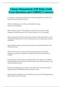 Change Management TOP Study Guide Exam Questions and CORRECT Answers
