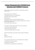 Change Management Key PASSED Exam  Questions and CORRECT Answers