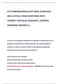 ATI COMPREHENSIVE EXIT FINAL EXAM 2023- 2024 |ACTUAL EXAM QUESTIONS WITH  CORRECT DETAILED ANSWERS (VERIFIED  ANSWERS) GRADED A+.