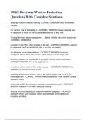 BNSF Roadway Worker Protection Questions With Complete Solutions