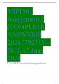 MIP1501 Assignment 2 (COMPLETE ANSWERS) 2024 (792113) - DUE 15 June 2024