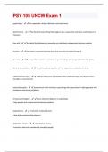 PSY 105 UNCW Exam 1 Questions Perfectly Answered!!