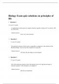 Biology Exam quiz solutions on principles of life