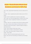 Grade 7 Social Studies Alberta Exam Questions and Answers 100% Pass