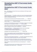 Straighterline A&P II Final study Guide 2023-2024