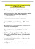 Criminal Evidence TOP Exam Questions  and CORRECT Answers