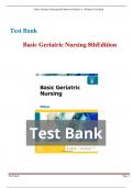 Test Bank For Basic Geriatric Nursing 8th Edition by Patricia A. Williams ||All Chapters (1-20) + Nclex Case Studies with Answers | Latest & Updated 2024 A+