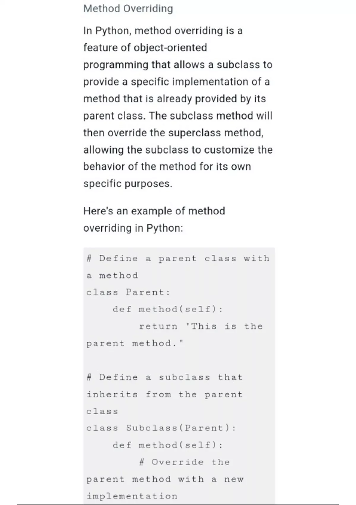 Summary Python overriding explained - Https://solidpoint.ai/s ...