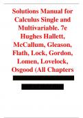 Solutions Manual for Calculus Single and Multivariable 7th Edition By Hughes Hallett, McCallum / All Chapters / Latest Version 2024 A+