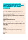 Wgu D005 Considerations for Instructional Planning QUESTIONS WITH VERIFIED SOLUTIONS 2024&sol;2025
